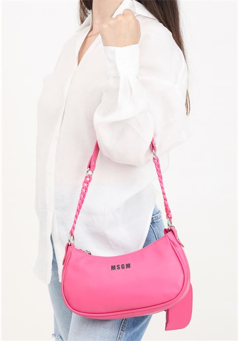Fuchsia women's bag with printed logo lettering MSGM | S4MSJGBA054044