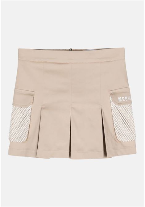 Beige pleated girl's skirt MSGM | Skirts | S4MSJGSK075015
