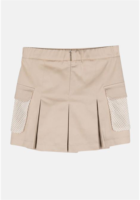 Beige pleated skirt for women and girls MSGM | S4MSJGSK075015
