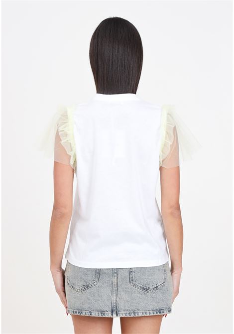 T-shirt smanicata donna bambina bianca con tulle MSGM | T-shirt | S4MSJGTA134001-36