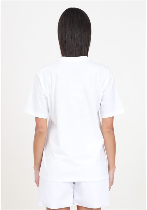 White women's and girls' t-shirt with brushed logo MSGM | T-shirt | S4MSJUTH011001