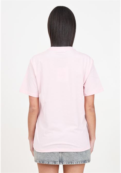 Pink t-shirt for women and girls with contrasting brushed logo MSGM | T-shirt | S4MSJUTH011709
