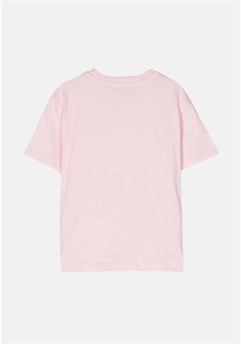 T-shirt rosa donna bambina logo pennellato in contrasto MSGM | S4MSJUTH011709