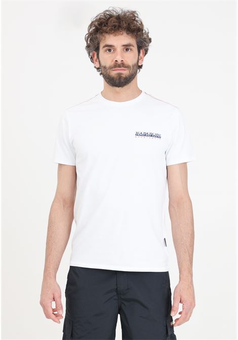 T-shirt da uomo bianca con stampa S-gras NAPAPIJRI | NP0A4HQN002121
