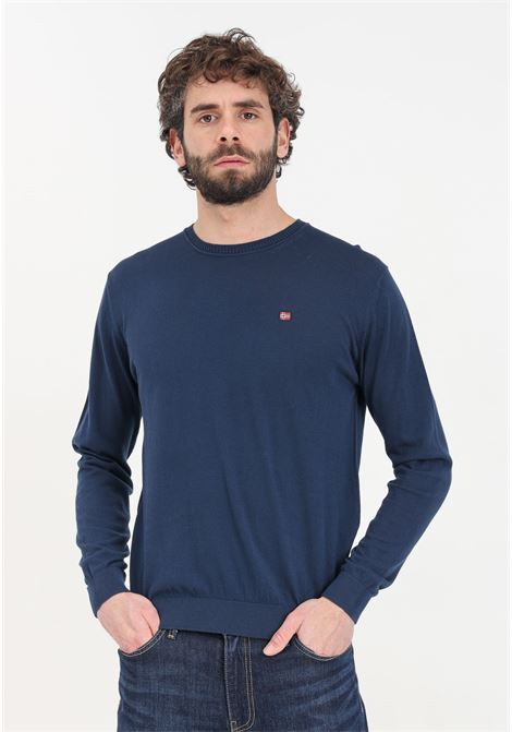 Blue men's sweater with logo patch on the front NAPAPIJRI | Knitwear | NP0A4HUW17611761