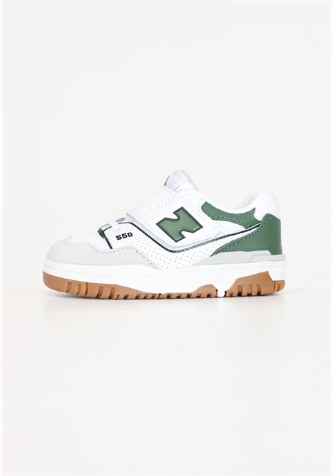 White and green 550 model newborn sneakers NEW BALANCE | Sneakers | IHB550SD.BRIGHTON GREY