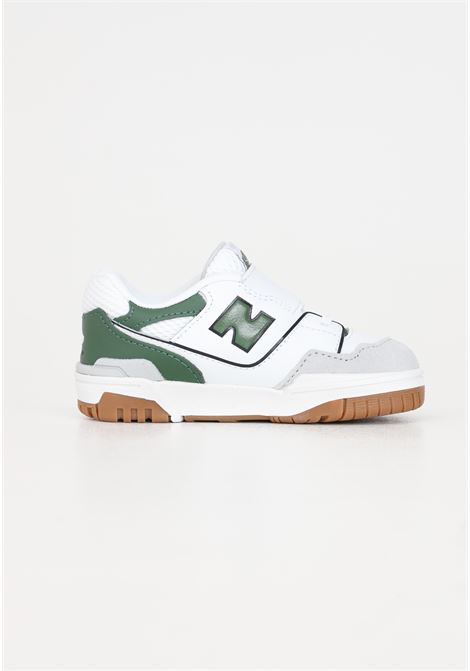 Sneakers neonato bianche e verdi modello 550 NEW BALANCE | IHB550SD.BRIGHTON GREY