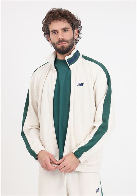 Felpa da uomo beige e verde Sportswear's Greatest Hits Full Zip NEW BALANCE | Felpe | MJ41503LIN106
