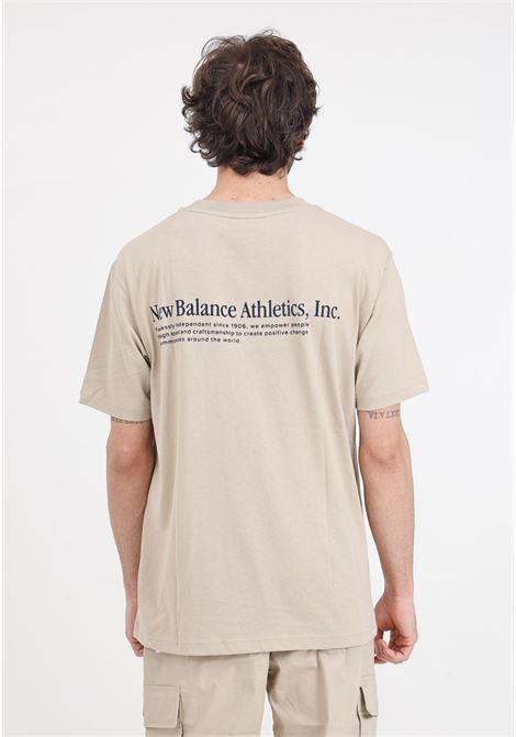 T-shirt da uomo beige Athletics Flocked NEW BALANCE | MT41588SOT254