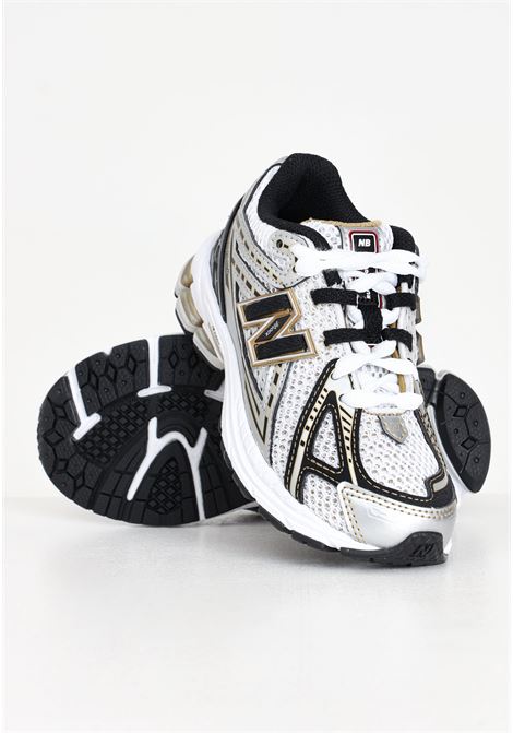 1906 sneakers for boys and girls, white, black and gold NEW BALANCE | Sneakers | PC1906RASILVER METALLIC