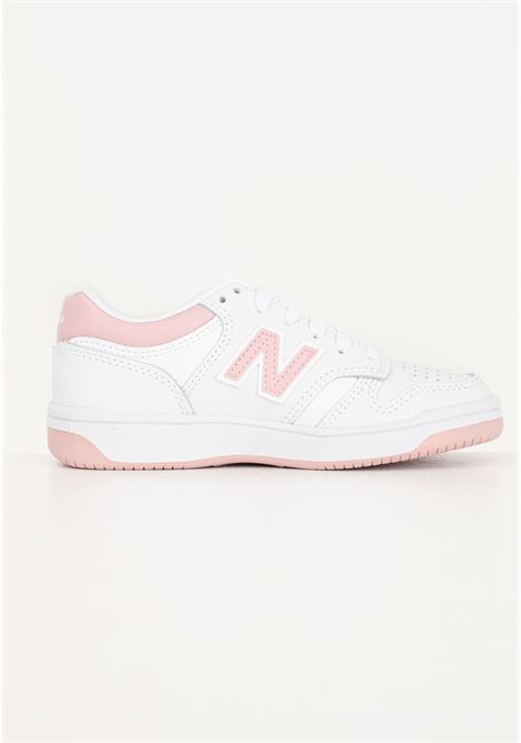 Sneakers bambina rosa e bianche con lacci New Balance 480 NEW BALANCE | Sneakers | PSB480OPWHITE