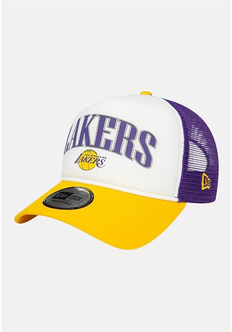 Men's and women's yellow white purple NBA retro trucker lakers cap NEW ERA | 60434966.