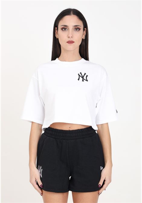 T-Shirt Crop da donna New York Yankees MLB Lifestyle Bianca NEW ERA | 60435316.