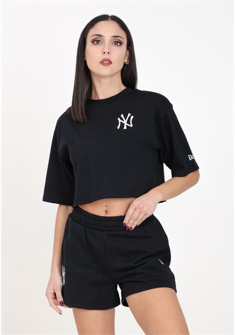 T-Shirt Crop da donna New York Yankees MLB Lifestyle Nera NEW ERA | 60435318.