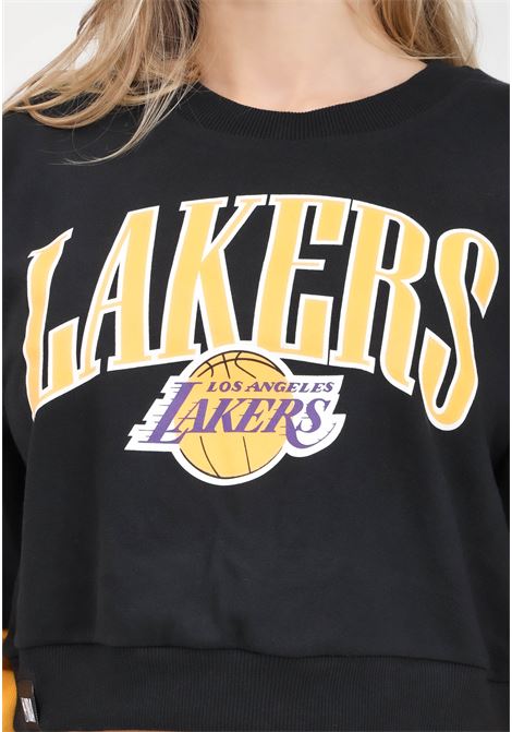 Felpa da donna nera Crop LA Lakers NBA Colour Block NEW ERA | 60435333.