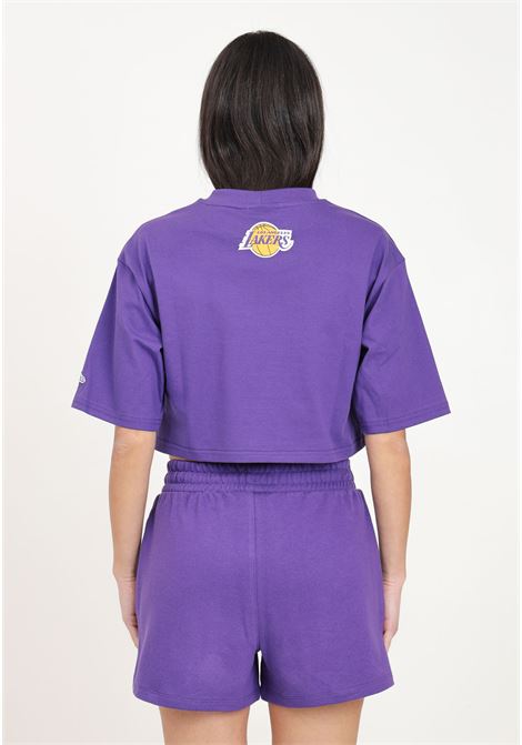 T-shirt crop da donna LA Lakers NBA Team Wordmark Viola NEW ERA | 60435334.