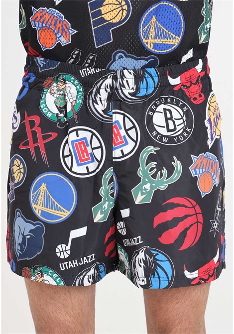 NBA All Over Print Men's Shorts Black NEW ERA | 60435356.