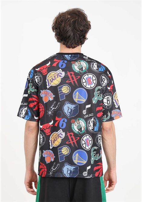 Oversized NBA All Over Print Men's T-shirt Black NEW ERA | 60435360.