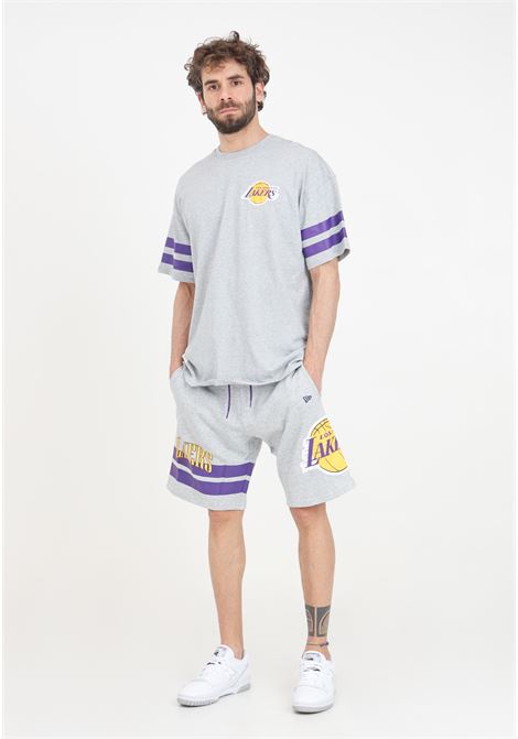 LA Lakers NBA Arch Graphic Men's Shorts Grey NEW ERA | 60435436.