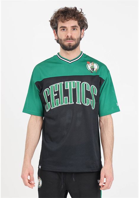 Boston Celtics NBA Arch Graphic Mesh Oversized Men's T-Shirt Black NEW ERA | T-shirt | 60435445.