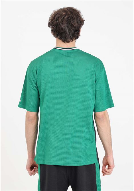 Boston Celtics NBA Arch Graphic Mesh Oversized Men's T-Shirt Black NEW ERA | 60435445.