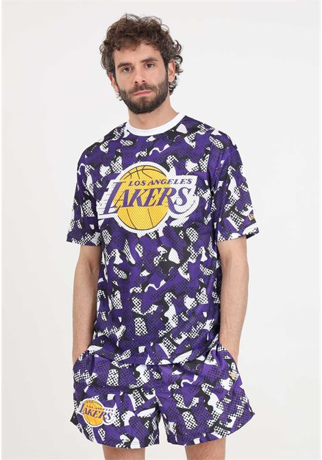 LA Lakers NBA Team All Over Print Purple men's shorts NEW ERA | Shorts | 60435492.