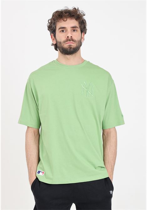 T-shirt da uomo verde logo ricamato sul davanti NEW ERA | 60435553.