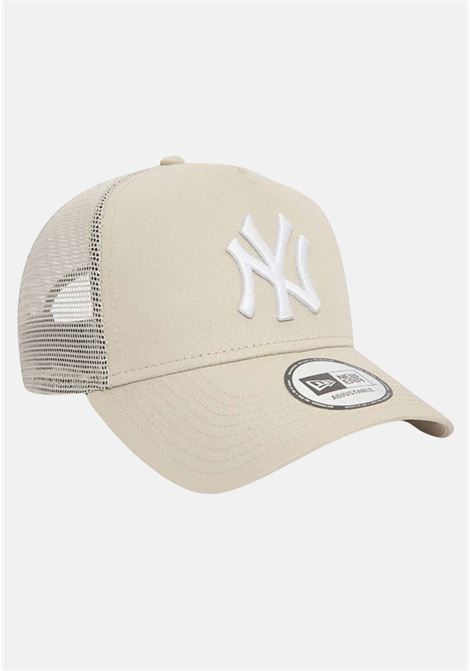 New York Yankees Beige A-Frame Trucker Cap for Men and Women NEW ERA | 60503392.