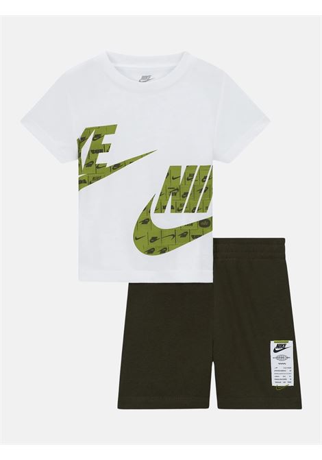White and green baby outfit with logo print NIKE | 66L775F84
