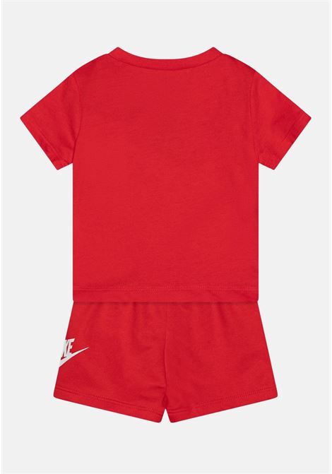 Red baby girl outfit with swoosh logo NIKE | 86L596U10