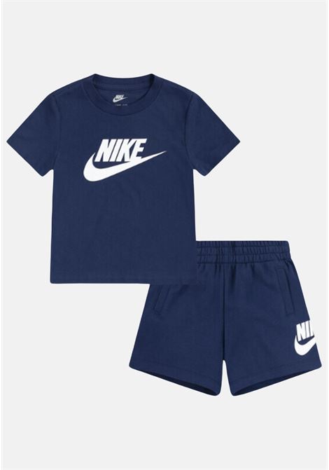 Blue baby girl outfit with swoosh logo NIKE | 86L596U90