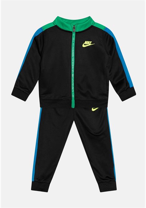 Black baby girl tracksuit with fluo blue green yellow inserts NIKE | Sport suits | 86L695023