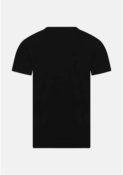 Black sports t-shirt for boys and girls with logo embroidery NIKE | 8UC545023