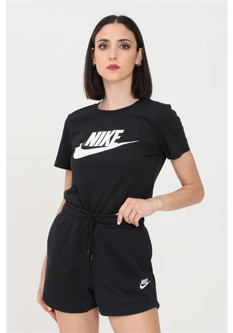T-shirt sportiva nera da donna con stampa logo NIKE | BV6169010