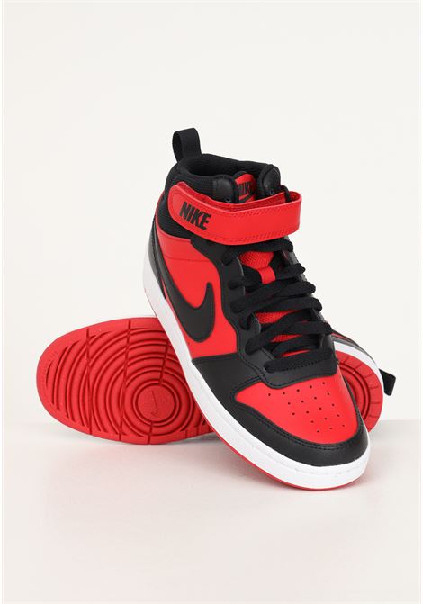 Red and black high-top sneakers for men and women Court Borough Mid 2 NIKE | CD7782602