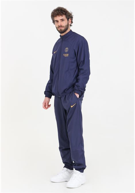 Blue men's tracksuit with golden PSG strike home logo print NIKE | Sport suits | DX3542499