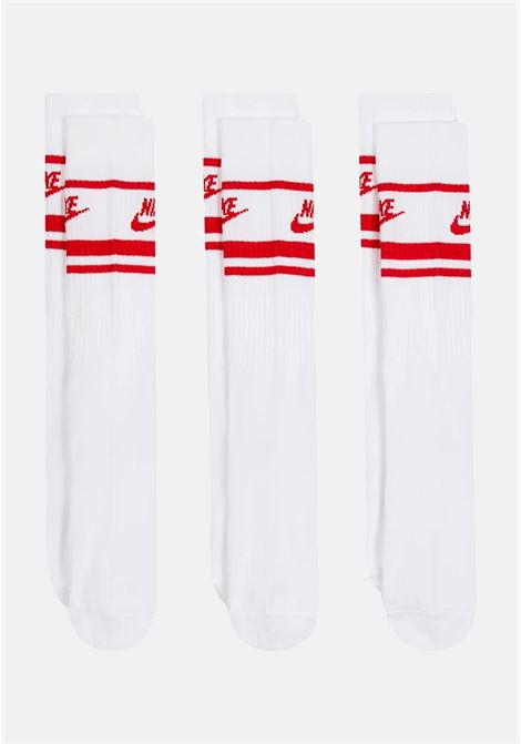 3 pack white and red logo socks for men and women NIKE | Socks | DX5089102