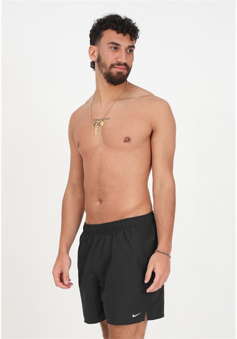 Black men's swim shorts with swoosh print NIKE | Beachwear | NESSA560001