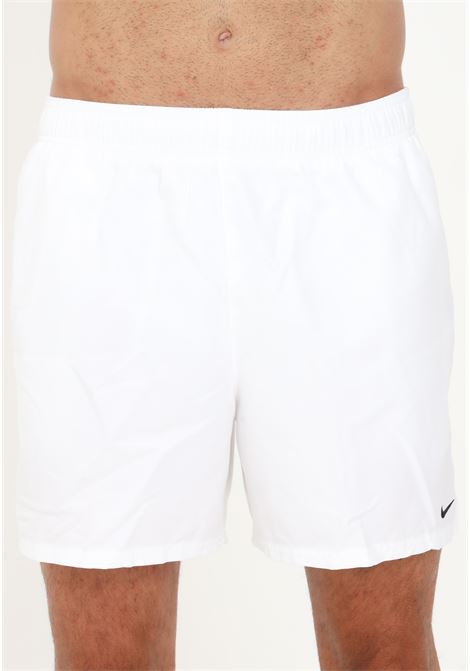 White men's swim shorts with swoosh NIKE | Beachwear | NESSA560100