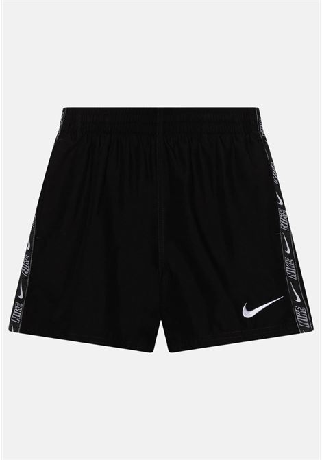 Black and white children's swim shorts with logoed side bands NIKE | NESSD794001