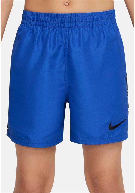 Black and blue children's swim shorts with logoed side bands NIKE | Beachwear | NESSD794494
