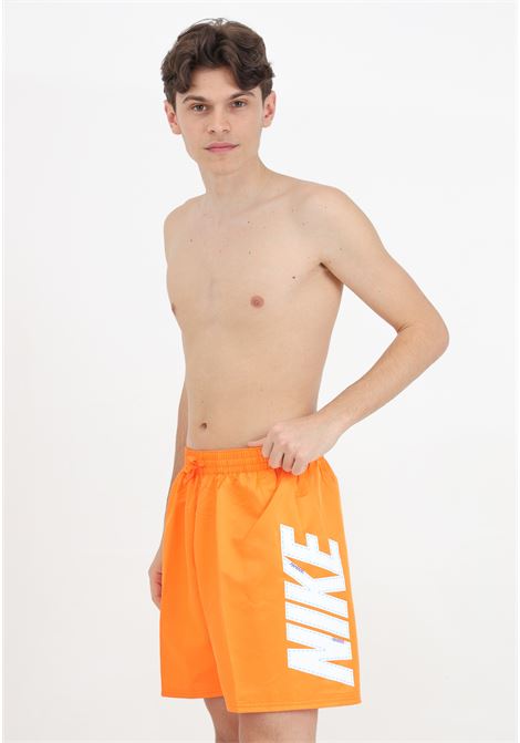 Shorts mare arancione da uomo Nike Swim Big Block NIKE | Beachwear | NESSE521811