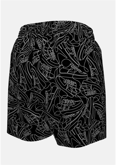 Black and white allover patterned children's swim shorts NIKE | Beachwear | NESSE79701