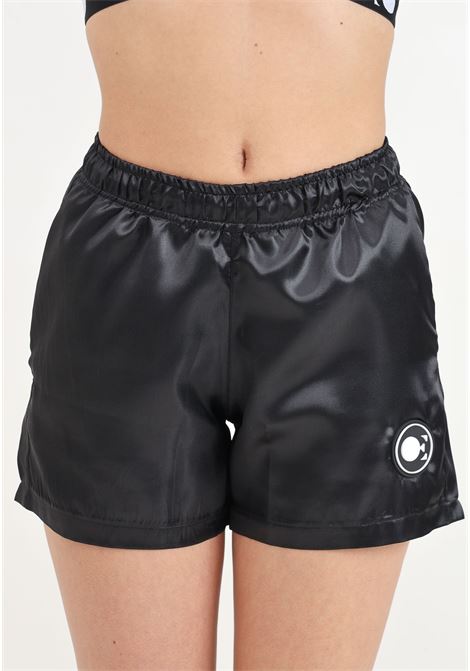 Black women's sports shorts in satin fabric DIEGO RODRIGUEZ | Shorts | OE1006NERO