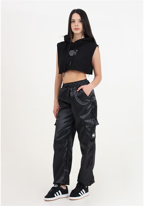 Pantalone spot nero da donna modello cargo DIEGO RODRIGUEZ | Pantaloni | OE1008NERO