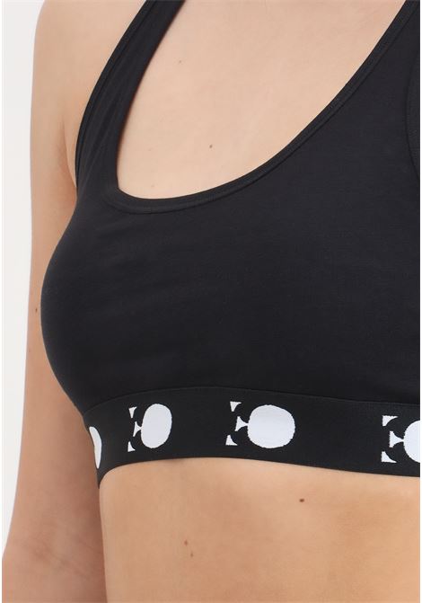 Black women's sports top with logo band DIEGO RODRIGUEZ | Tops | OE4104NERO