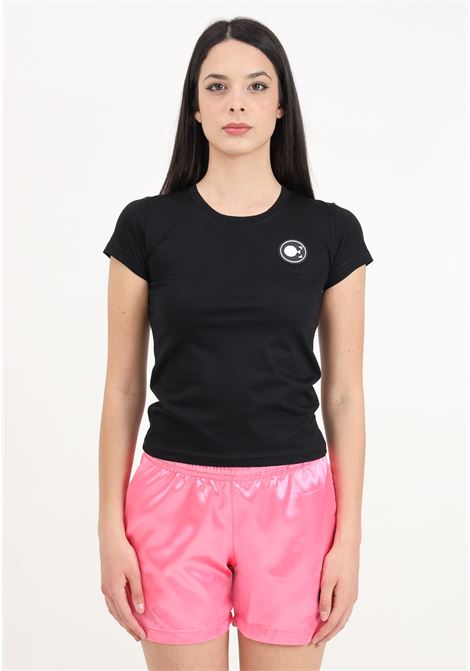 Women's black short-sleeved t-shirt with logo patch OE DR CONCEPT | T-shirt | OE410NERO