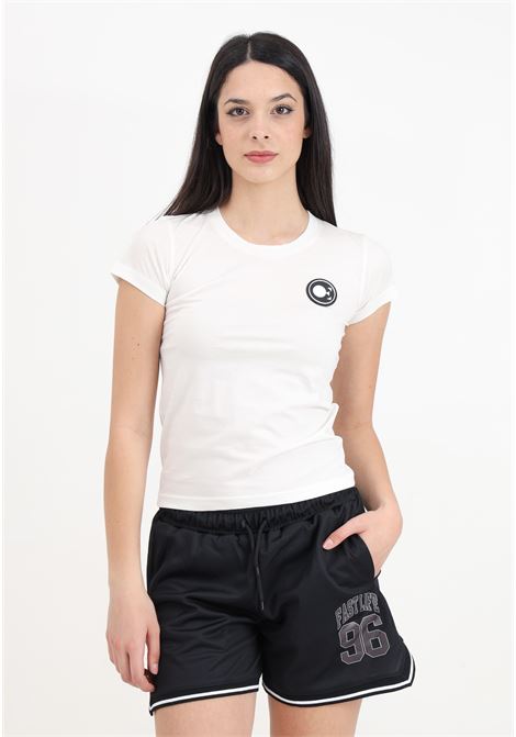 T-shirt a manica corta bianca da donna con patch logo DIEGO RODRIGUEZ | T-shirt | OE410PANNA