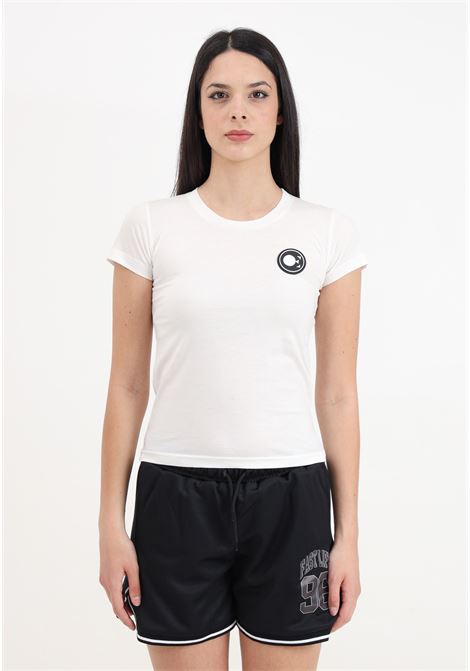 Women's white short-sleeved t-shirt with logo patch OE DR CONCEPT | T-shirt | OE410PANNA