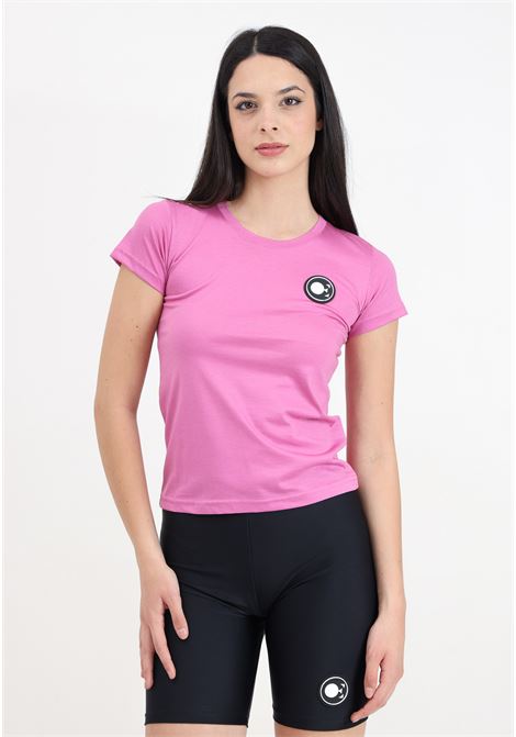 Purple short sleeve t-shirt for women with logo patch DIEGO RODRIGUEZ | OE410PEONIA